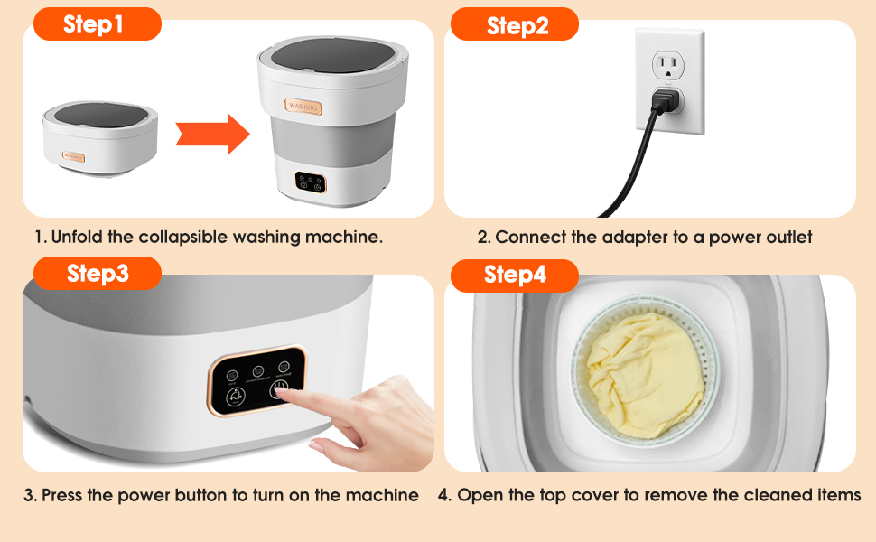 Portable Washing Machine,Mini Washer 16L Upgraded With Spin Basket 3 Modes Deep Cleaning for Underwear,Baby Clothes,Shirt,Small Delicates 6 Portable Washing Machine