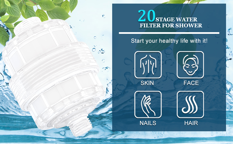 Shower Filter for Hard WaterNewest Version20 Stage 3 Replacement