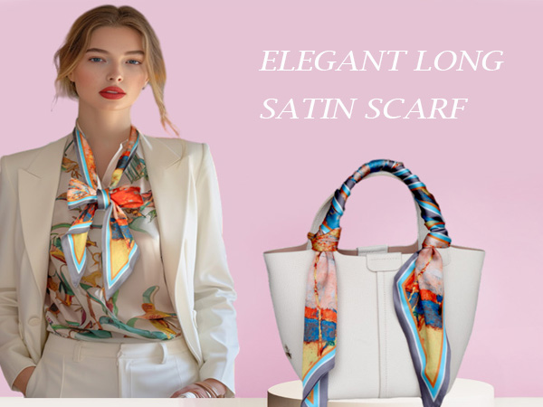 Tinuos Gift for women, Versatile Satin Fashion Scarf,Elegant