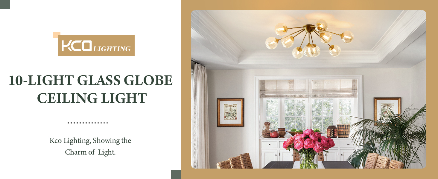 Amber Glass Globe Semi Flush Mount Ceiling Light