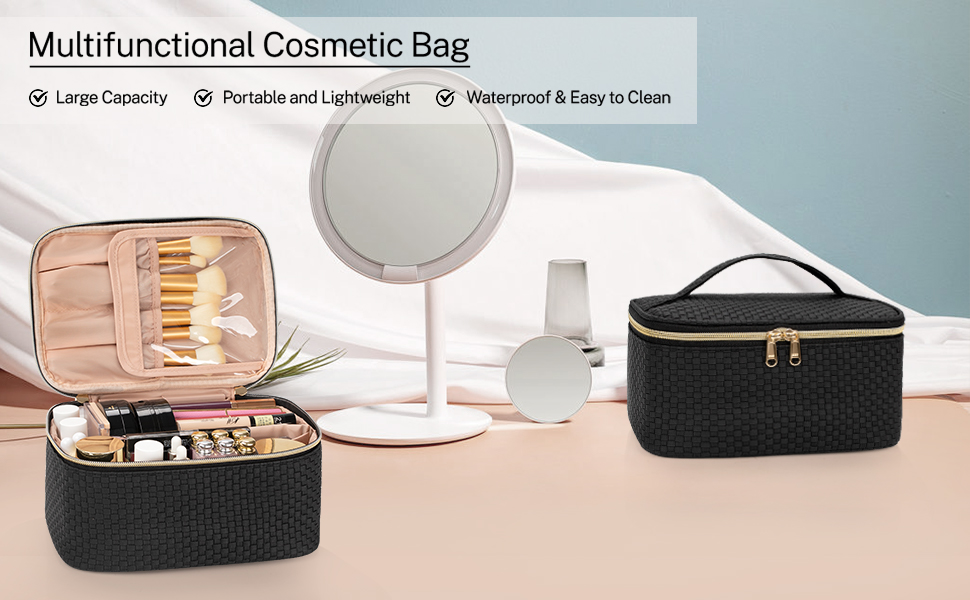 OCHEAL Makeup Bag, Portable Cosmetic Bag, Large Capacity