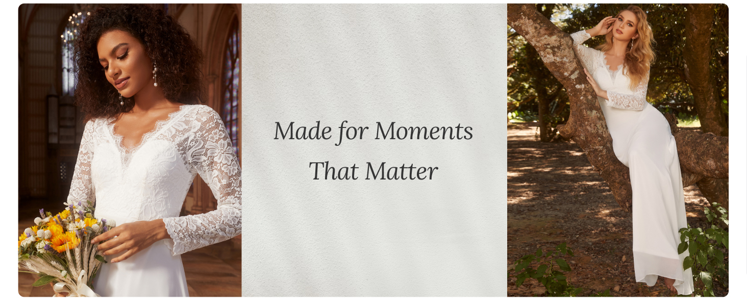 Classic Lace V-Neck Long Sleeves Sweep Train Wedding Dress