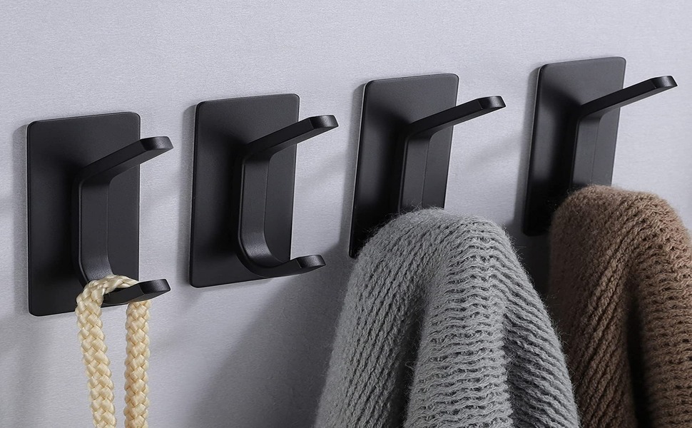 GlazieVault Self Adhesive Hooks Coat Hooks Wall Mounted Sticky