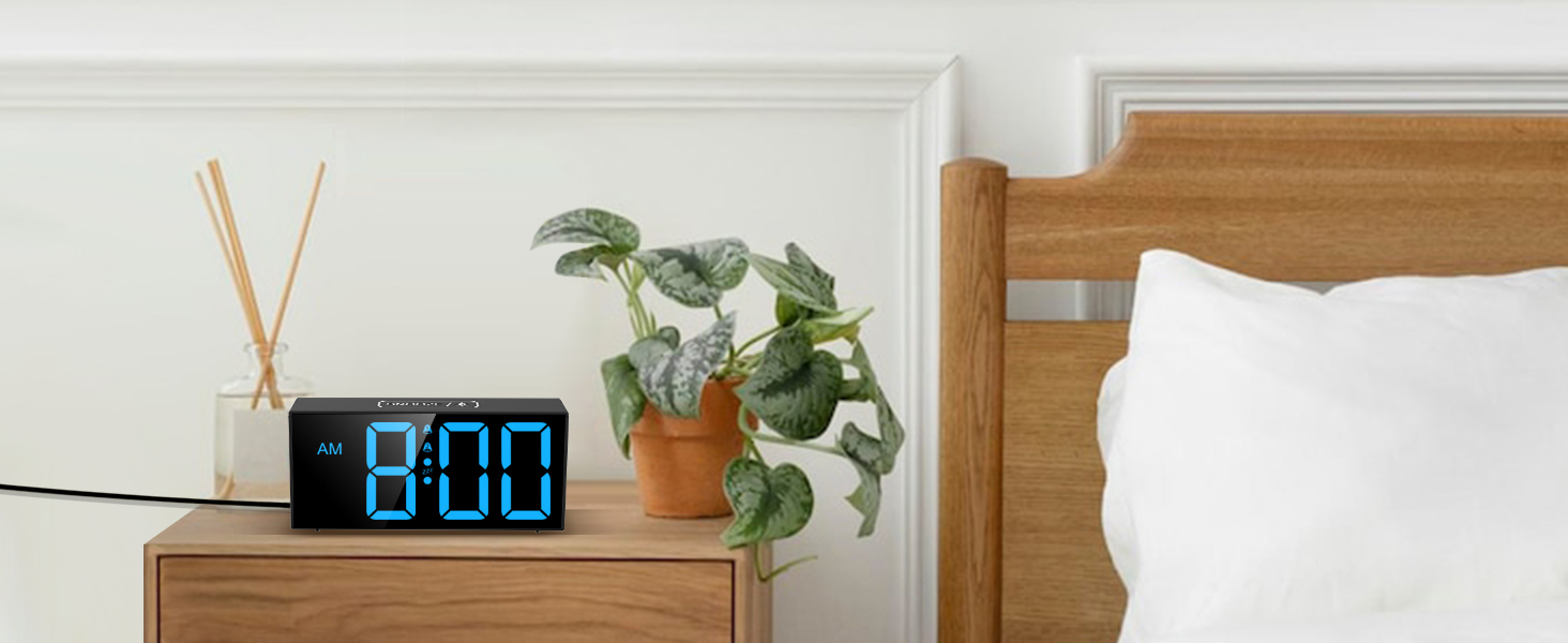 Netzu Loud Alarm Clock for Heavy Sleepers Adults, Large Alarm Clocks