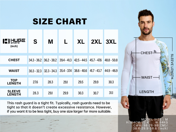 Amazon.com: HUGE SPORTS Men's Rash Guard Long Sleeves UPF 50