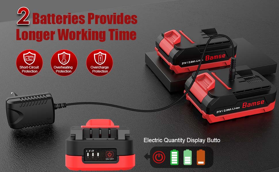 Bamse Cordless Grass Trimmer 21V, Cordless Strimmer Brushless with 2