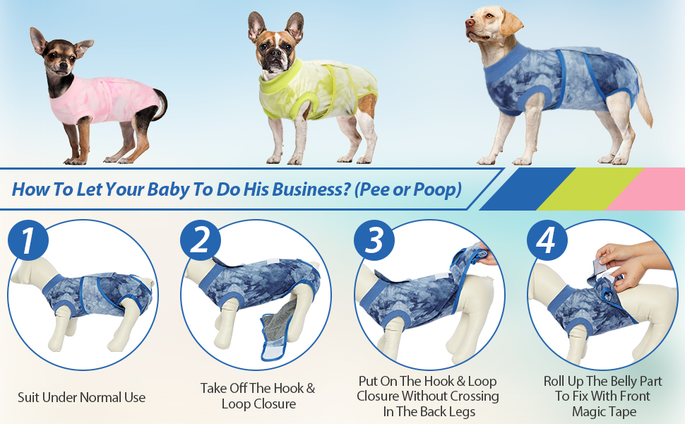 Kuoser Dog Recovery Suit After Surgery, Tie Dye Pet