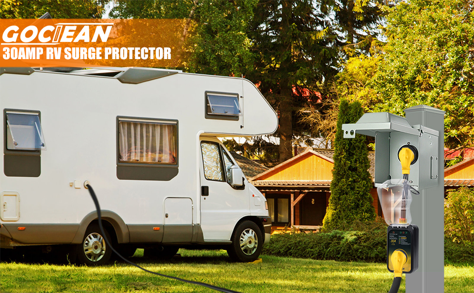 Gociean RV Surge Protector 30 Amp, Upgraded 8400 Joules