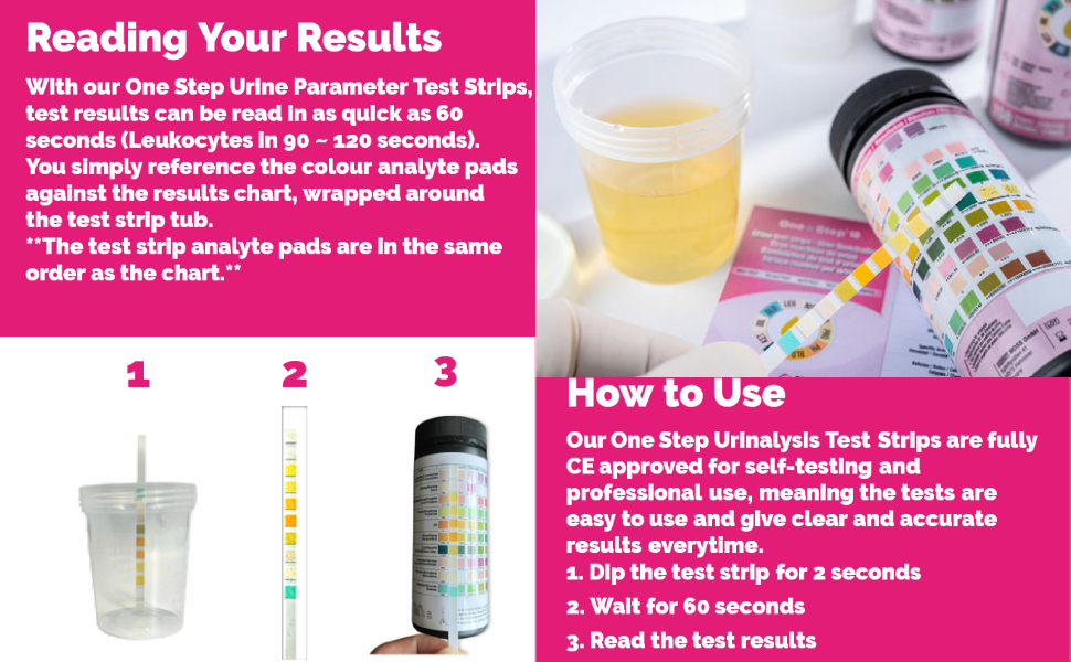 Urine Dipsticks 10 Parameter Test Strips Testing UTI Infection, Ketone