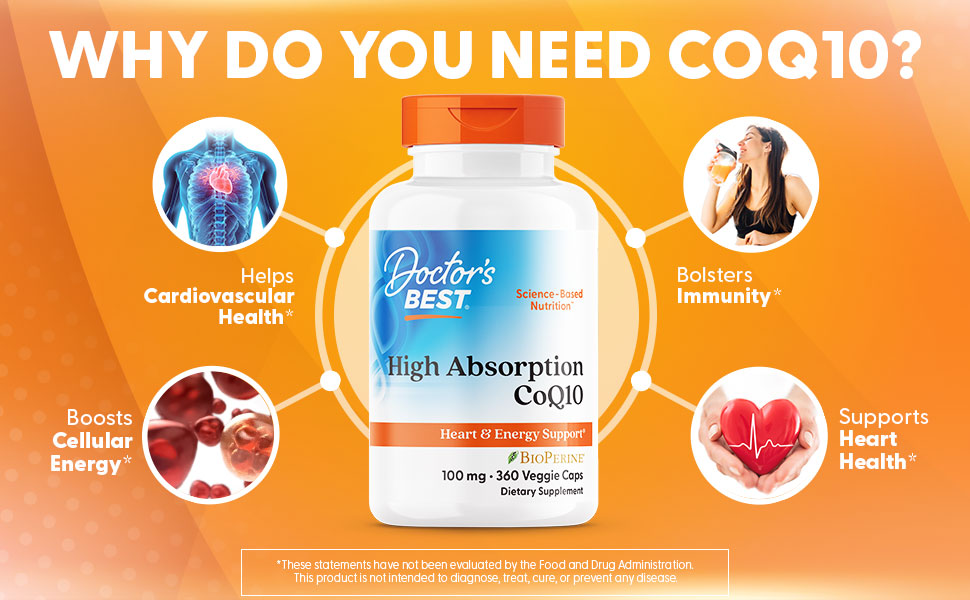 Doctor's Best High Absorption CoQ10 with BioPerine, Gluten Free ...