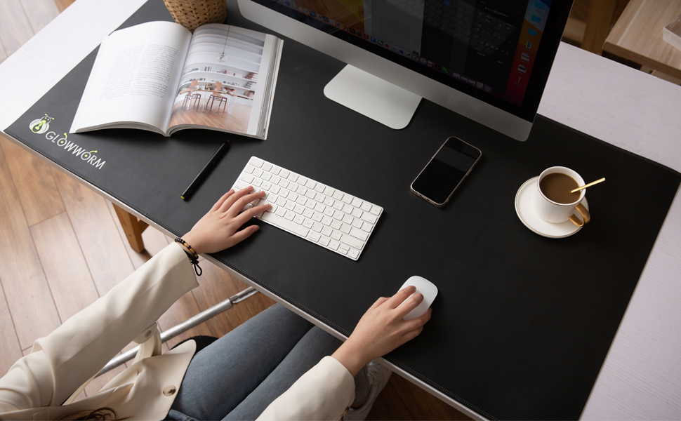 Wine Red Large Desk Pad Pu Leather 39.5in*15.7in