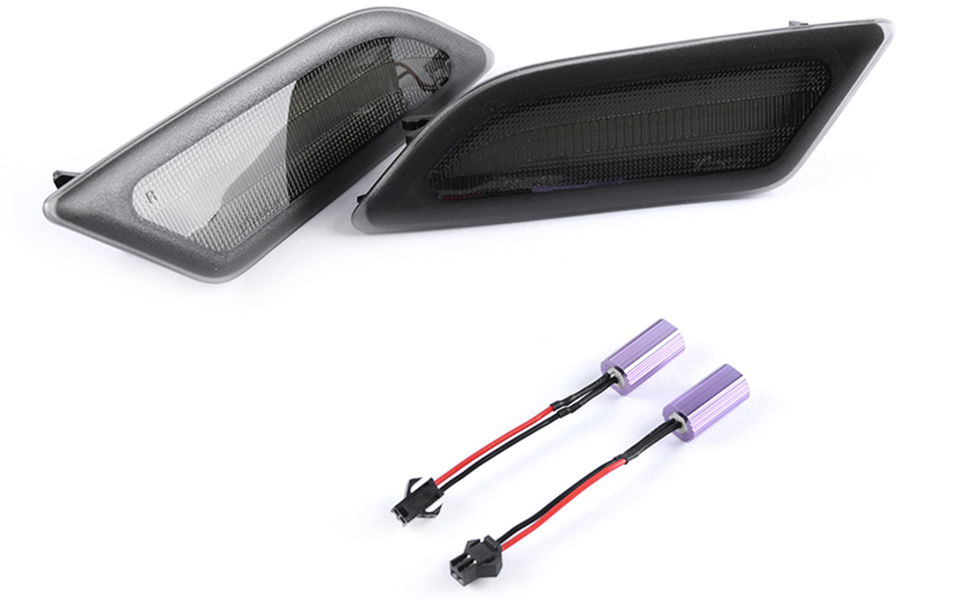 Smoke Lens Amber Full LED Front Side Marker Light Kit for