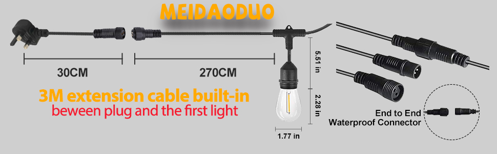 Led festoon lights string