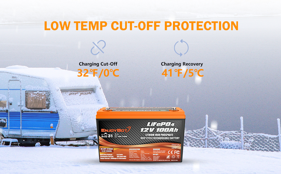 Enjoybot 36V 100Ah LiFePO4 Lithium Golf Cart Battery