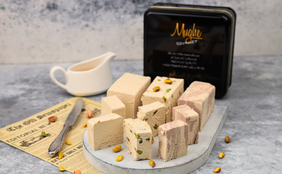 Mughe Gourmet Halva Assortment 1.88lbs (850g) Elegant Tin Gift Box 3