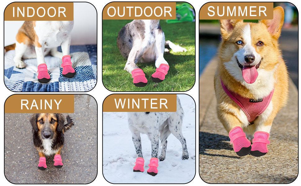 Mesh Dog Shoes for Summer Hot Pavement, Cute Comfortable