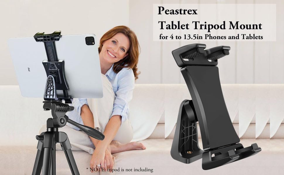 IPad Tripod Mount Adapter 360 Degree Rotatable Universal Tablet Clamp