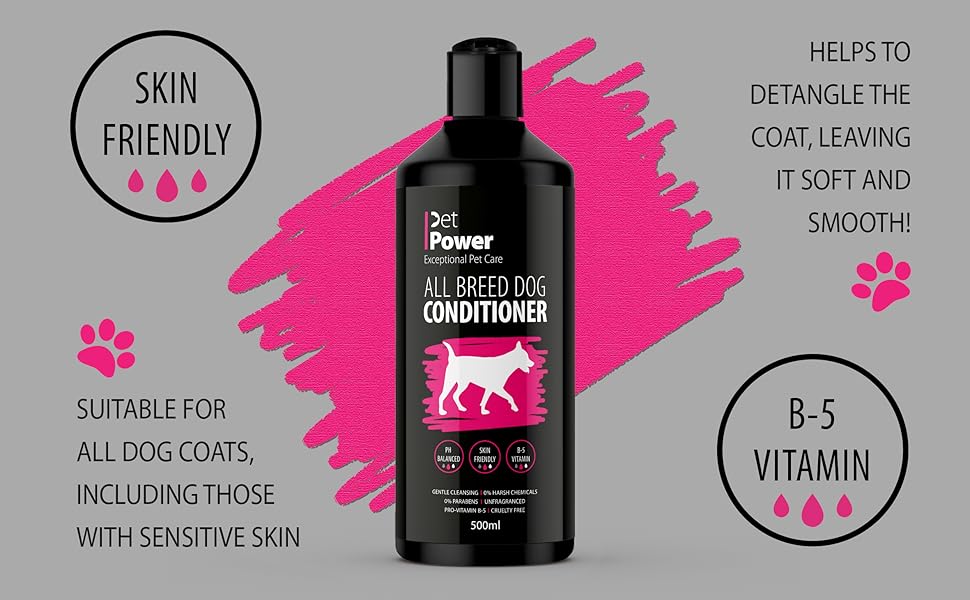 Pet Power All Breed Dog Conditioner Animal Grooming, For Shiny and