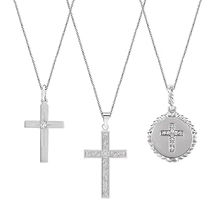 White Gold Cross Pendant Necklace