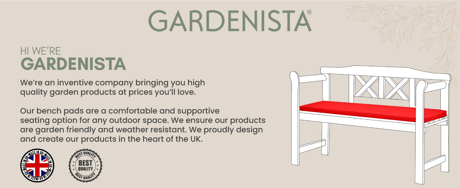 Gardenista Garden Outdoor Bench Seat Pad Bench Patio Furniture 2