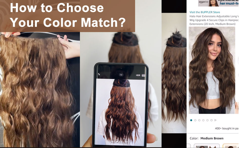 Halo Hair Extensions 20 Inch Invisible Wire Black Hair Extensions