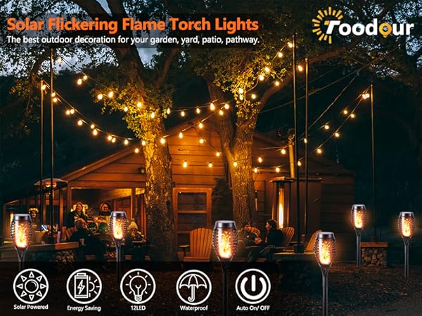 ライト・ランタン DIABLO Toodour Solar Halloween Lights Outdoor, 6 Pack LED Torch
