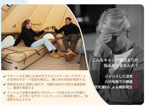 Amazon.co.jp: KingCamp エアベッドフレーム シングル 折り畳み 25cm高