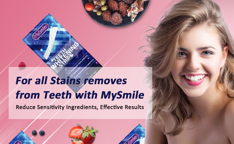 MySmile Teeth Whitening Strips, 56 No Sensitivity Whitening Strips, 28