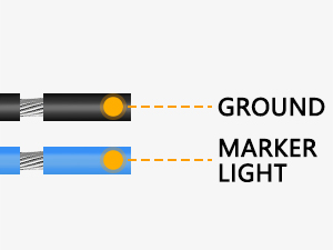 3.8inch 6led side marker light blue