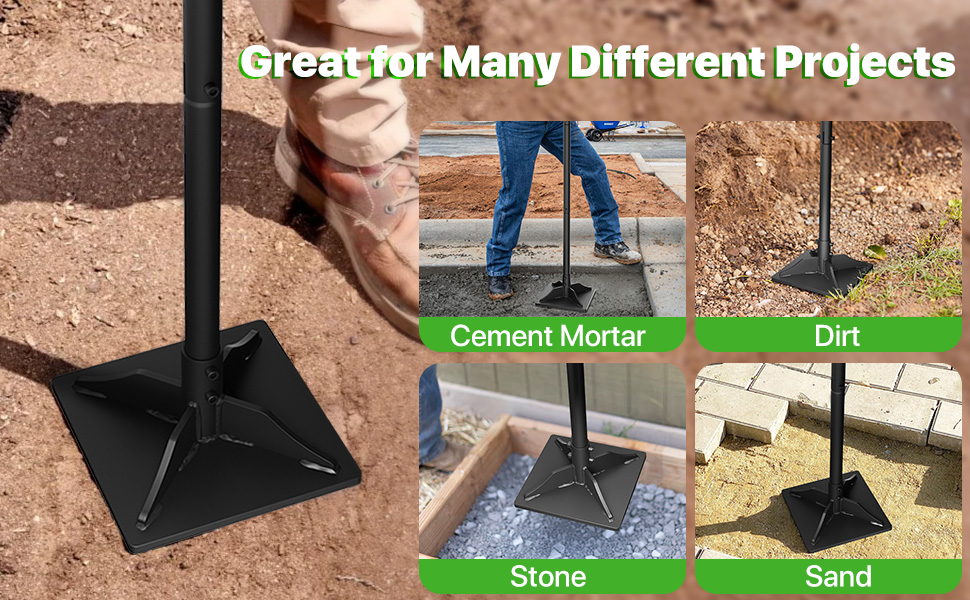 Steel Tamper Tool, 49 inch Hand Tamper with Heavy Duty