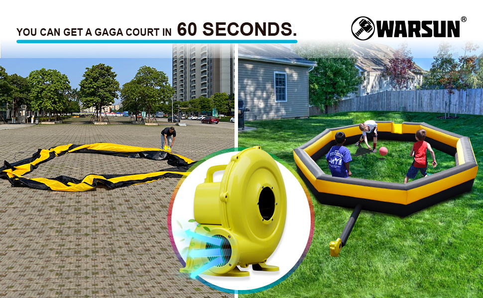 Portable 15FT Gaga Ball Pit Inflatable Gagaball Court with Powerful
