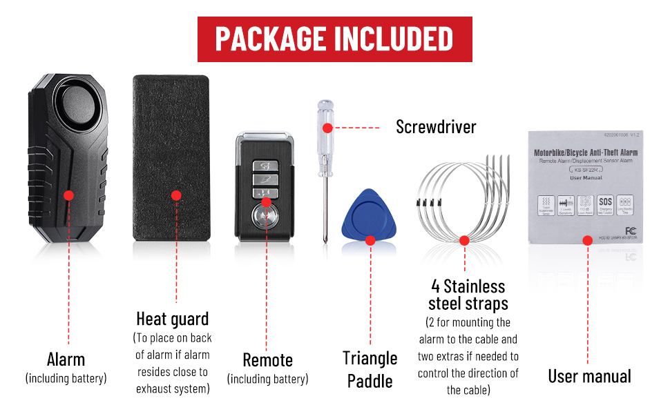 Racewill Catalytic Converter Anti Theft Alarm 113dB Wireless Anti