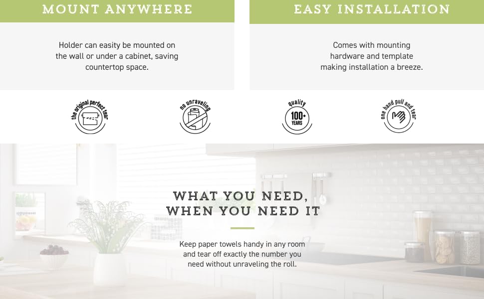 Kamenstein Perfect Tear Patented Wall Mount Paper Towel