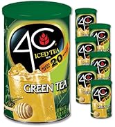 4C Powdered Drink Mix Cannisters, Green Tea 6 Pack, 20 Quarts, Family Sized Cannister, Thirst Que...