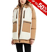 Orolay Women’s Sherpa Jacket Thickened Puffer Down Coat Fuzzy Fleece Jacket