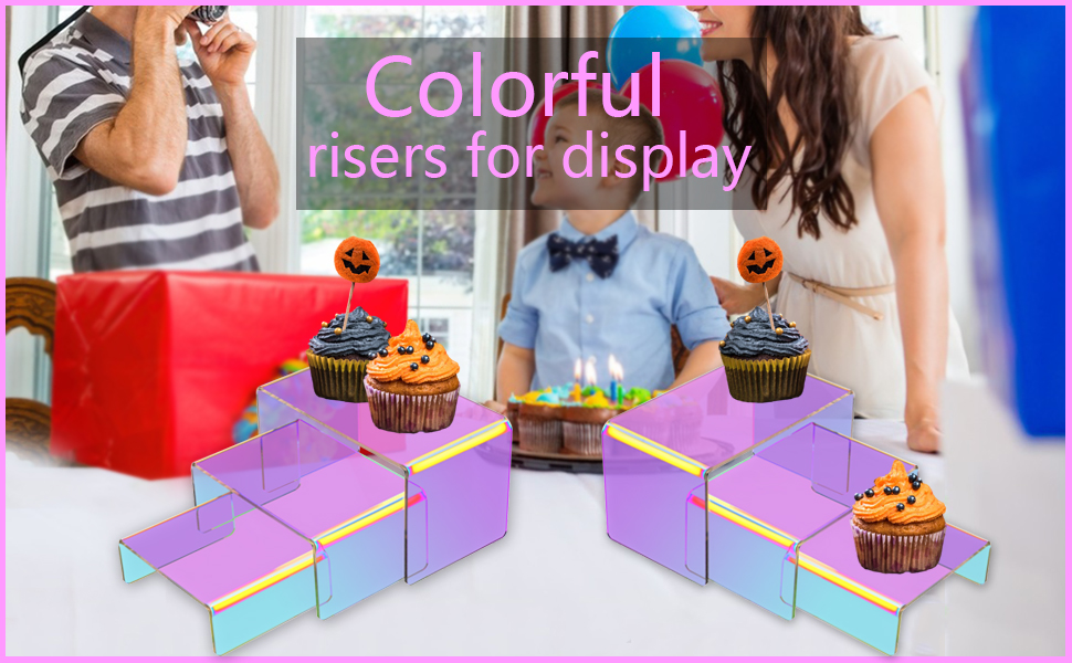 Acrylic Risers For Display, Rectangle Clear Acrylic Display