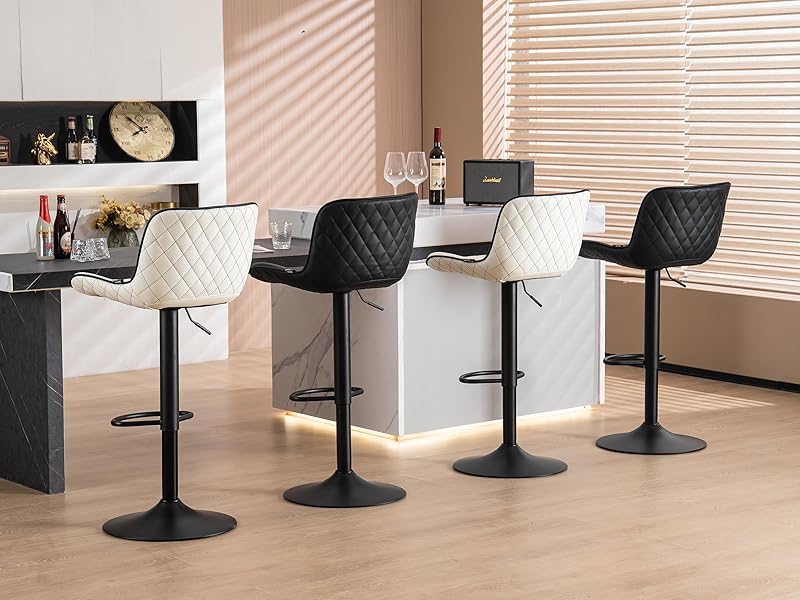 Amazon.com: YOUNUOKE Black Bar Stools Set of 2 Adjustable