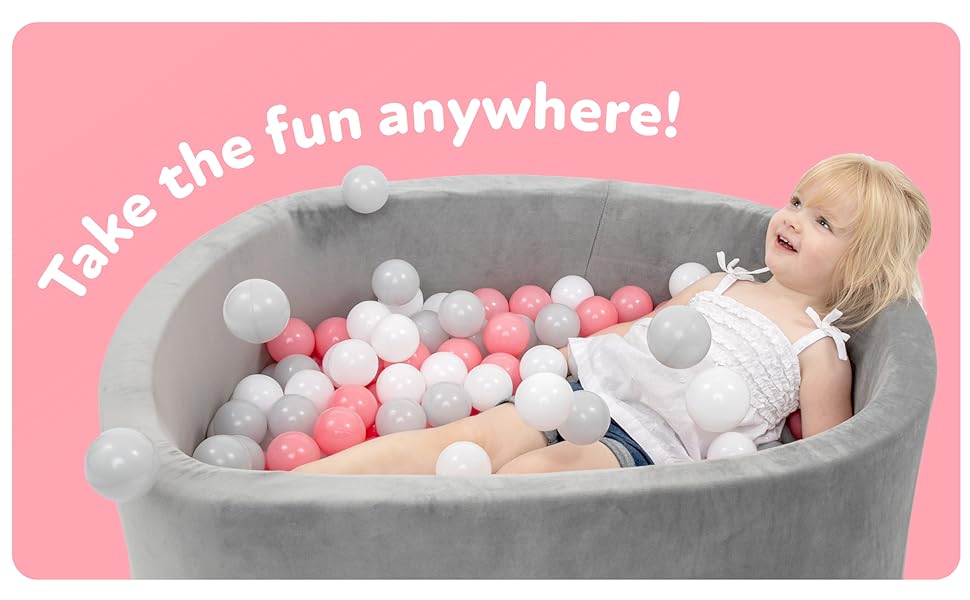 Nuby Velvet Ball Pit, Soft Play Foam Ball Pits for Baby and