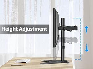 Dual Monitor Stand Freestanding & Height Adjustable Monitor Desk Mount