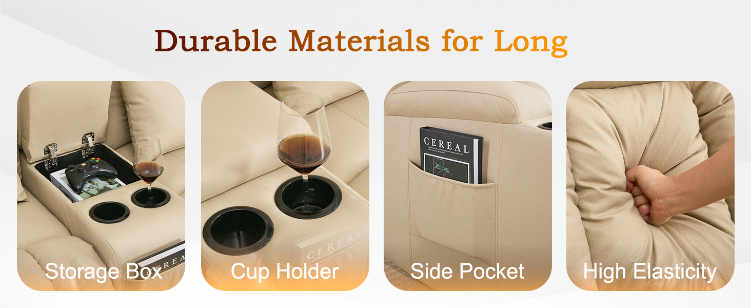 Comfy Manual RV Loveseat Recliner Reclining Loveseat Sofa Couch Home Theater Seating