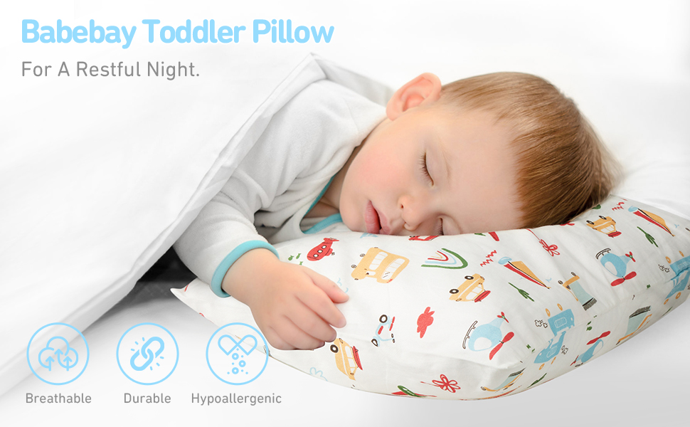 Toddler Pillow with Pillowcase, 13×18 Cotton Toddlers