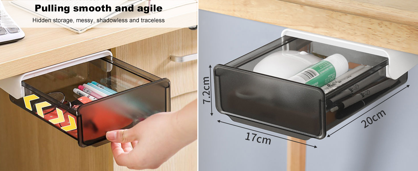 CMOISO Under Desk Drawers, Under Table Drawer, 2PCS Creative Desk