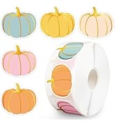 FYSUIMU 1000Pcs Fall Stickers Gold Foil Pastel Pumpkin Adhesive Paper Decals for Autumn Harvest T...