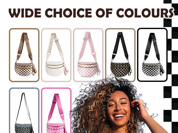 Black and White Checkered Crossbody Bag