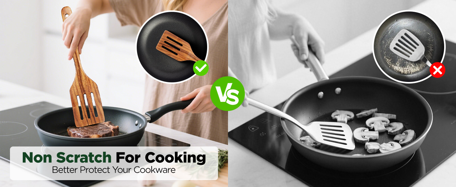 wooden spoons for cooking, kitchen utensil set, wood spatula, fish egg turner