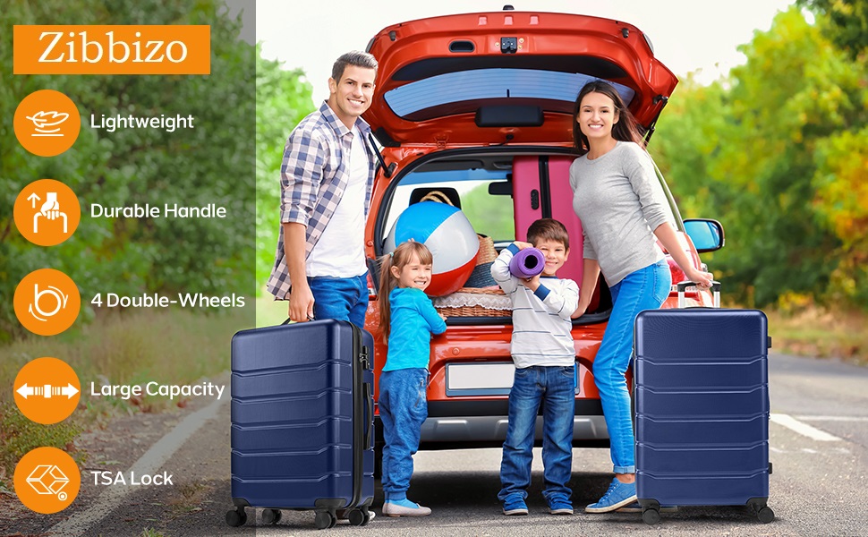 20 Inch CarryOn Luggage, Hard Shell Rolling Suitcase with