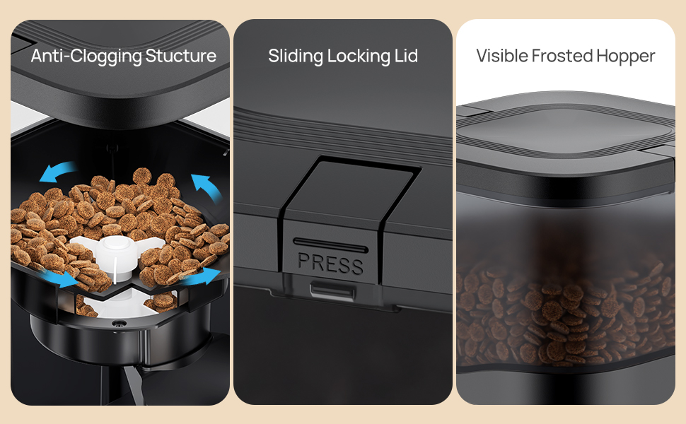 Ymiko Automatic Cat Feeder, Cat Food Dispenser with Voice