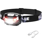 Lepro Rechargeable LED Headlamp, Dimmable Flashlight Headlamp with 5 Light Modes and Adjustable H...