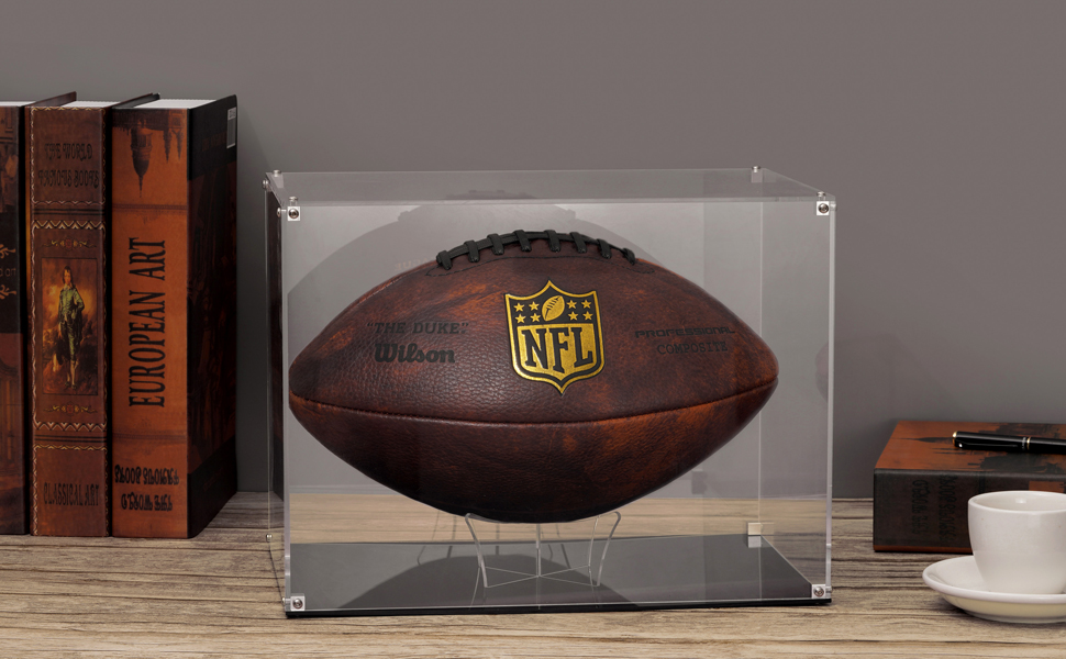 MaiiTiproll All Clear Acrylic Football Display Case