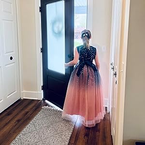 Amazon.com: Glamulice Black Flower Girls Dress Ombre Vintage